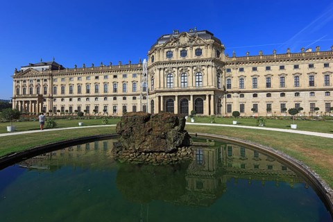 The Würzburg Residence and Court Garden with Garden Fountain, Park Side, UNESCO World Heritage