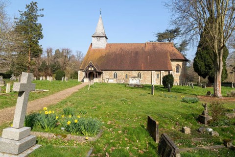 Village parish church of Saint Michael and All Angels, Copford, Essex, England, UK
