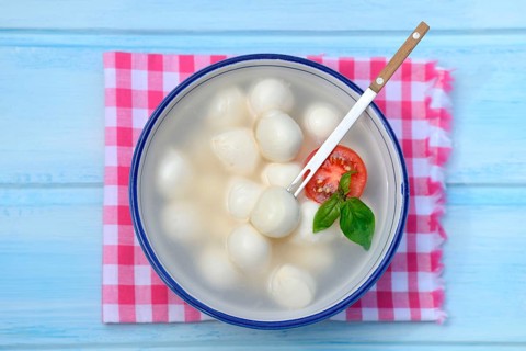 Mozzarella balls in bowl