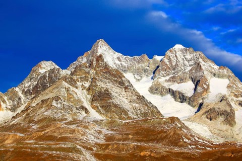 Obergabelhorn, 4063 m, Zinalrothorn, 4221 m, Valais Alps, Valais, Switzerland, Europe