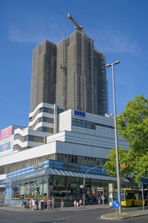 Construction site Überlin residential building, Steglitzer Kreisel, Schlossstraße, Steglitz,