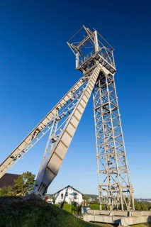Technical monument, winding tower of shaft 1, mining technology, Burgk, Freital, Saxony, Germany,