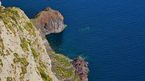Cliffs, rocks, Spiaggia di Pollara, Pollara beach, Pollara, Salina, Aeolian Islands, Sicily, Italy,