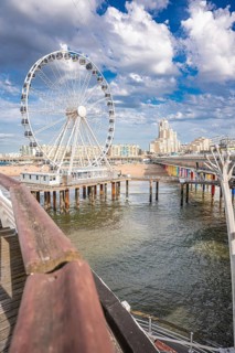 Pier with Ferris wheel on the beach, The Hague, Netherlands