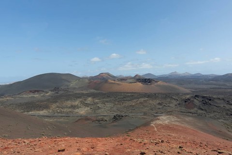 Volcanic landscape in Timanfaya National Park, Lanzarote, Canary Islands, Spain, Europe