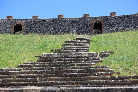The theatre, Pompeii, ancient city in Campania on the Gulf of Naples, buried during the eruption of