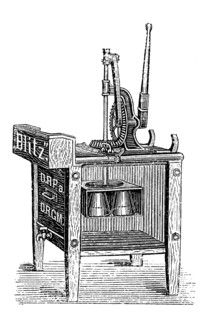 Universal washing machine anno 1888, Germany, Historic, digitally restored reproduction of an