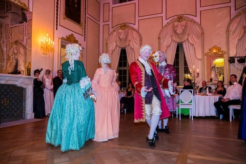 Masquerade ball at Rammenau Baroque Palace, Rammenau Palace in Rammenau near Bischofswerda in the