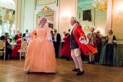 Masquerade ball at Rammenau Baroque Palace, Rammenau Palace in Rammenau near Bischofswerda in the