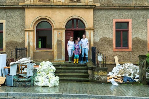 Flood in Königstein in Saxon Switzerland