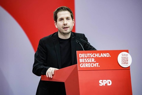 Kevin Kuehnert, SPD-Generalsekretaer, aufgenommen im Rahmen des Bundesparteitages der