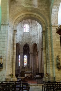 Ebreuil village, Saint-Leger benedictine abbey, abbey church from the 10th century, Allier