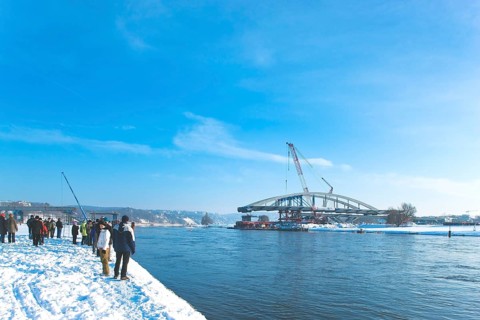 Waldschlößchen bridge final assembly