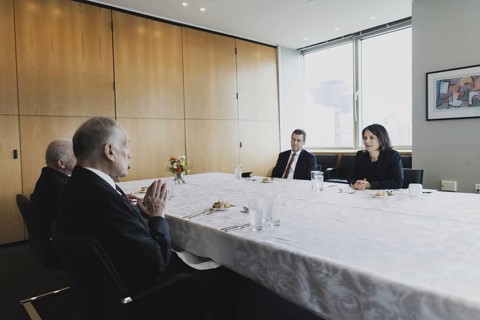 (R-L) Annalena Bärbock (Bündnis 90 Die Grünen), Federal Minister for Foreign Affairs, meets Ronald