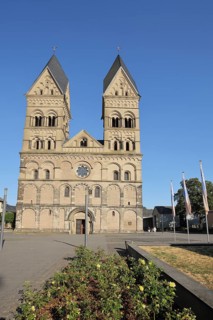 Late Romanesque Church of the Assumption of Mary with twin towers, Domplatz, Andernach,