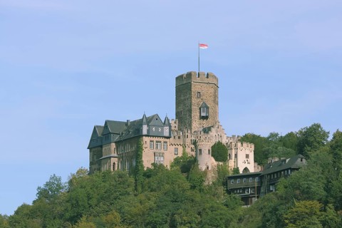UNESCO Lahneck Castle, Lahnstein, Rhineland-Palatinate, Upper Middle Rhine Valley, Germany, Europe