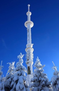 Ochsenkopf transmitter and radio relay node, TV tower, Fichtelgebirge, Bayreuth district, Upper