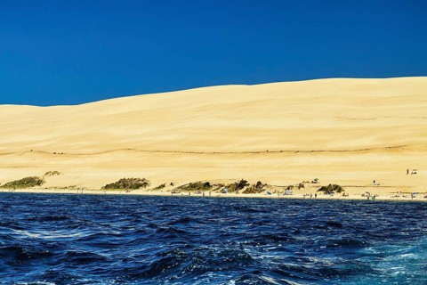 View from the Atlantic Ocean on Dune, Dune du Pilat, Banc d'Arguin nature reserve, Arcachon basin,