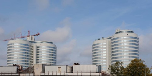 Towers of Münster University Hospital, UKM, Münster, Westphalia, North Rhine-Westphalia, Germany,