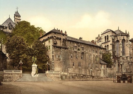 The Maistre Castle and Monument, Chambery, France, c. 1890, Historic, digitally enhanced