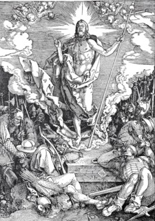 Woodcuts to complete the great Passion, the Resurrection of Christ, woodcut by Albrecht Dürer,