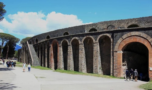 The theatre, Pompeii, ancient city in Campania on the Gulf of Naples, buried during the eruption of