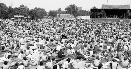 Rock fans met for Rock Against the Right on 14.06.1980 in Frankfurt/M, Germany, Europe