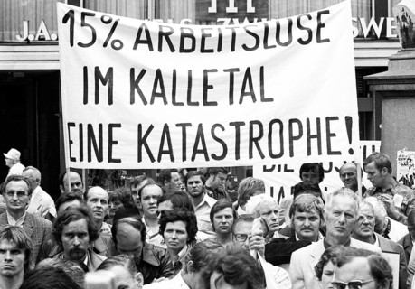 Concern for their jobs brought the Demag-Mannesmann workforce to the streets in protest on 13 July