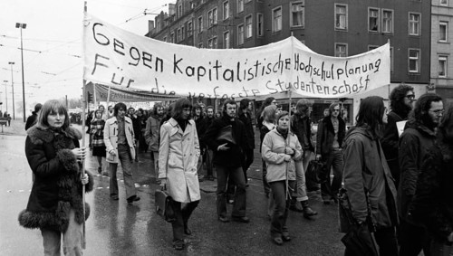 Students at Dortmund University demonstrated on 30.01.1975 against what they saw as a worsening of