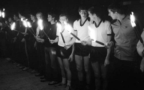 The Yes and No to the 1980 Moscow Olympics brought protesters to the Westfalenhalle on 20.4.1980 in
