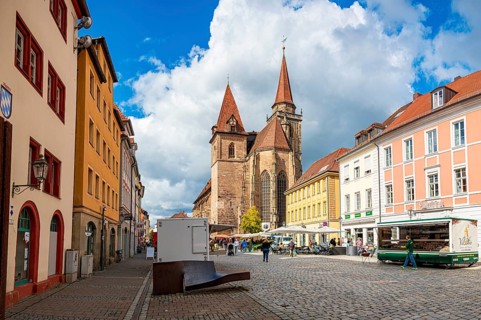 Martin-Luther-Platz in Ansbach, Bavaria, Germany, Europe