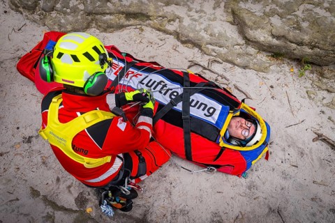 Winch rescue training of the rescue helicopter, Christoph 62, on the occasion of the 50th