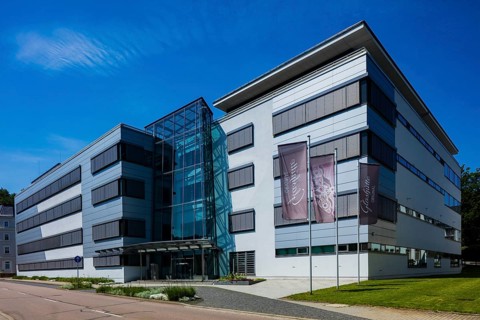 New headquarters of the Lange und Söhne company. A. Lange & Söhne is now the protected brand of the