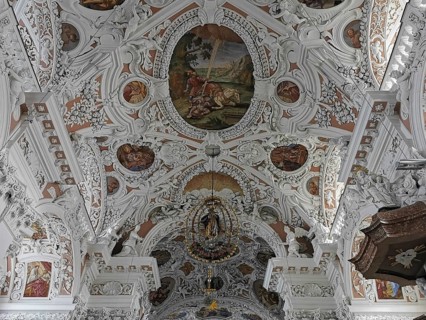 Interior of the collegiate church of Speinshart Monastery, abbey of the Premonstratensian Order,