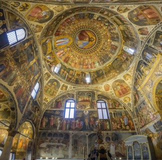 Baptistery of San Giovanni Battista with frescoes by Menabuoi, Padua, Province of Padua, Italy,