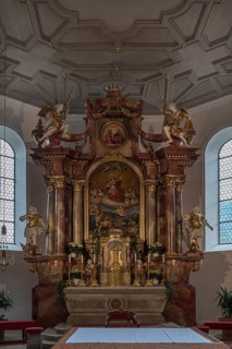 Altar of the Parish Church of St. Verena, Fischen, Allgäu, Bavaria, Germany, Europe
