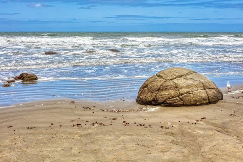Moeraki Boulders Beach, Otago, Neuseeland