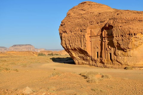 Nabataean tombs at Djabal Al-Ahmar, Hegra or Mada'in Salih, AlUla region, Medina province, Saudi