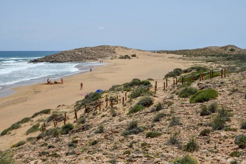 Playa de Calblanque, beach in the regional park Monte de las Cenizas y (Peña) del Águila, near
