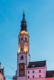 Old Town Hall Clock Tower, Altes Rathaus, Lower Market Square, Untermarkt, Görlitz, Goerlitz,