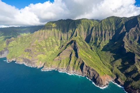 Aerial view Napali Coast, Kauai, Hawaii, USA, North America