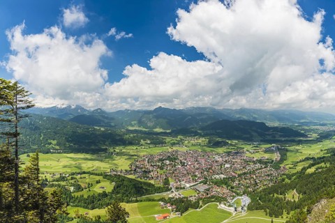 Panorama from Schattenberg, 1692m, on Oberstdorf, Allgäu, Bavaria, Germany, Europe