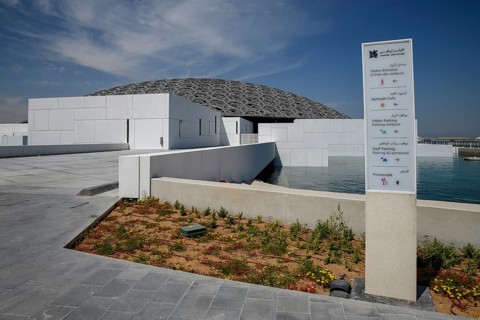 Entrance, Louvre Abu Dhabi, architect Jean Nouvel, Saadiyat Island, Abu Dhabi, United Arab