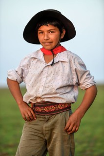 Young gaucho at Puesto Mingo, portrait, Esteros del Iberá, at Concepción del Yaguareté Corá,