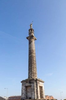 Britannia statue on column of Admiral Horatio Nelson memorial monument 1819, Great Yarmouth,