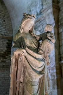 Bust of Mary with the Child Jesus in the church of the Cistercian Abbey of Fontenay, Unesco World