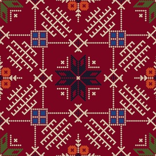 Traditional Latvian embroidery seamless pattern, vector illustration
