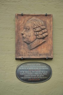 Relief Monument to Baroque Master Builder Balthasar Neumann, Head, Würzburg, Lower Franconia,