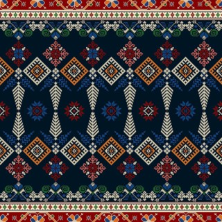 Traditional Latvian embroidery seamless pattern, vector illustration