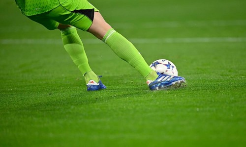 Partial view goalkeeper Manuel Neuer FC Bayern Muenchen FCB (01) on the ball, Champions League,